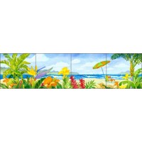Tropical Tile Backsplash Altman Beach Seascape Art Ceramic Mural RWA001   112936698941